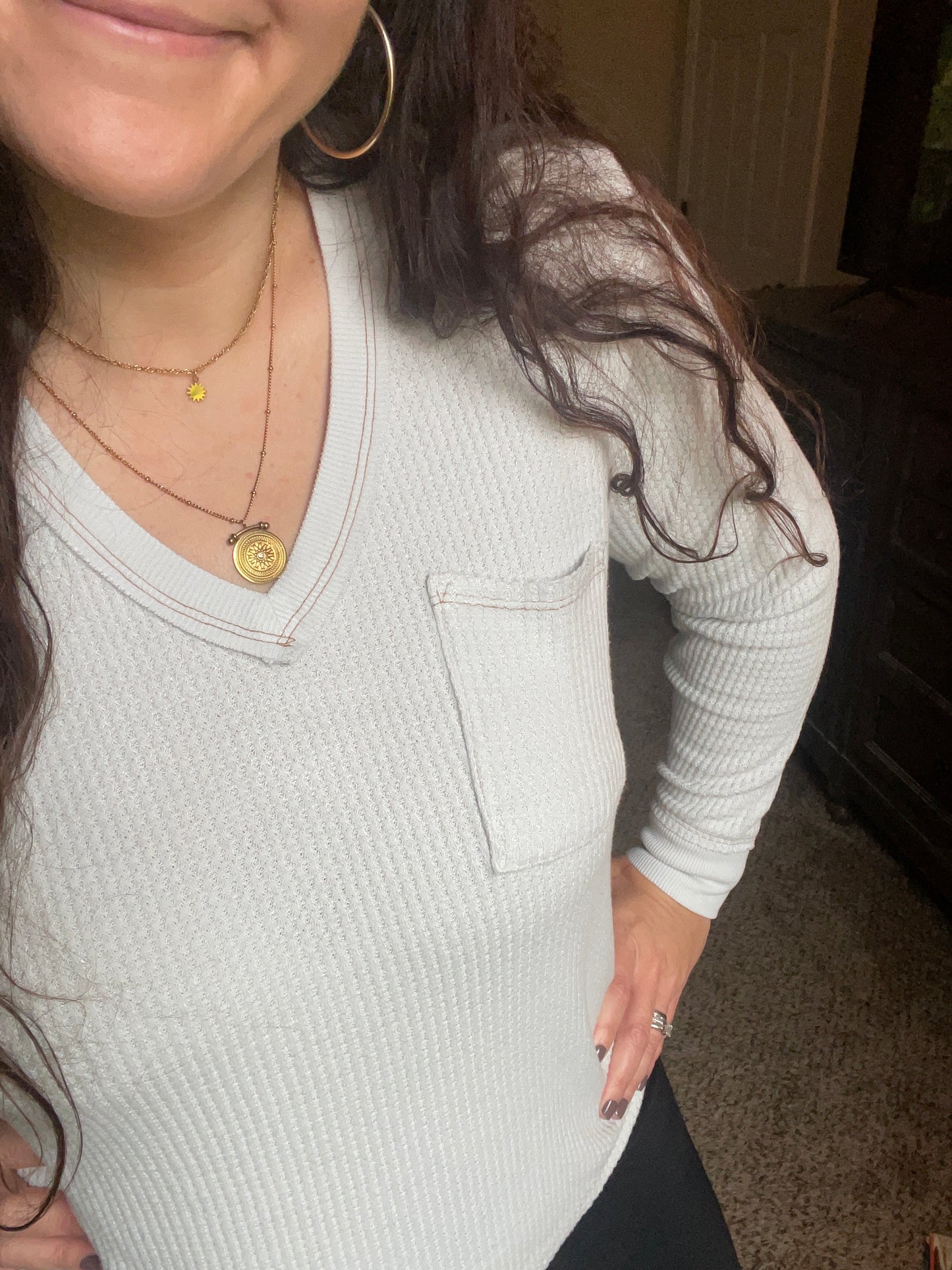 Billie Platinum Waffle Top