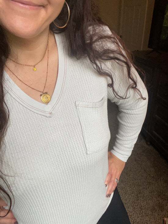 Billie Platinum Waffle Top