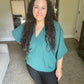 Green V-Neck Dolman Top