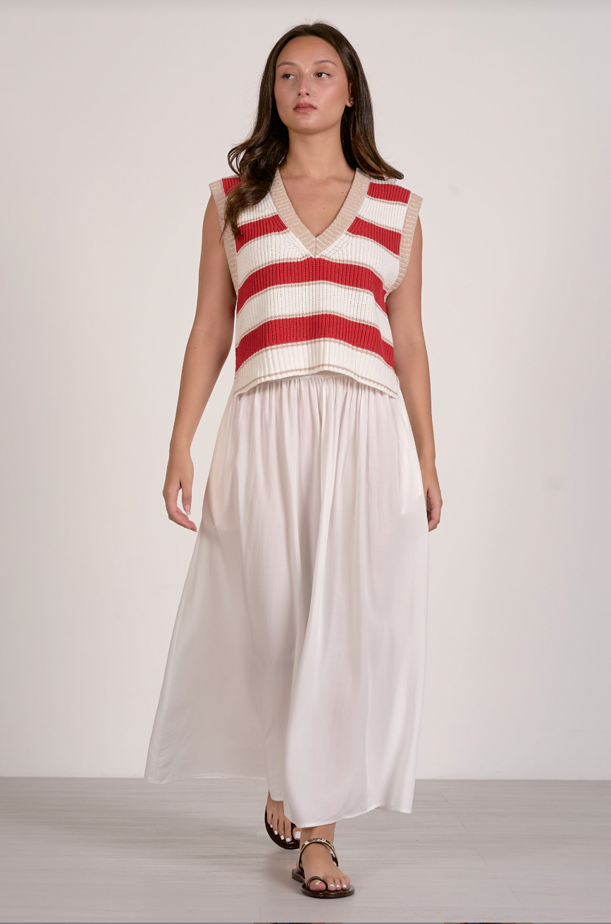 Red Stripe Sweater Vest