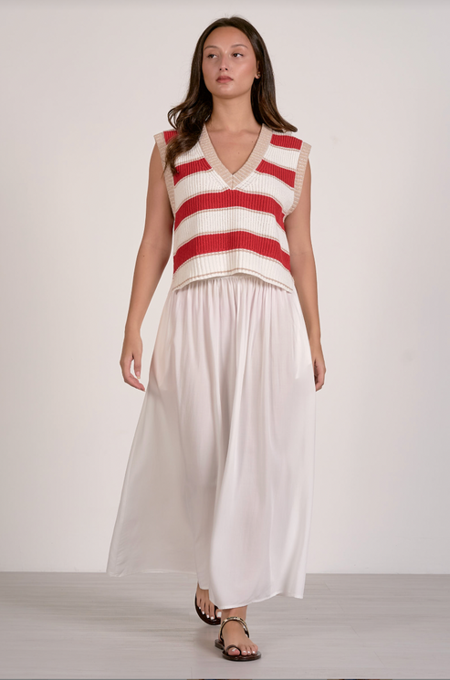 Red Stripe Sweater Vest