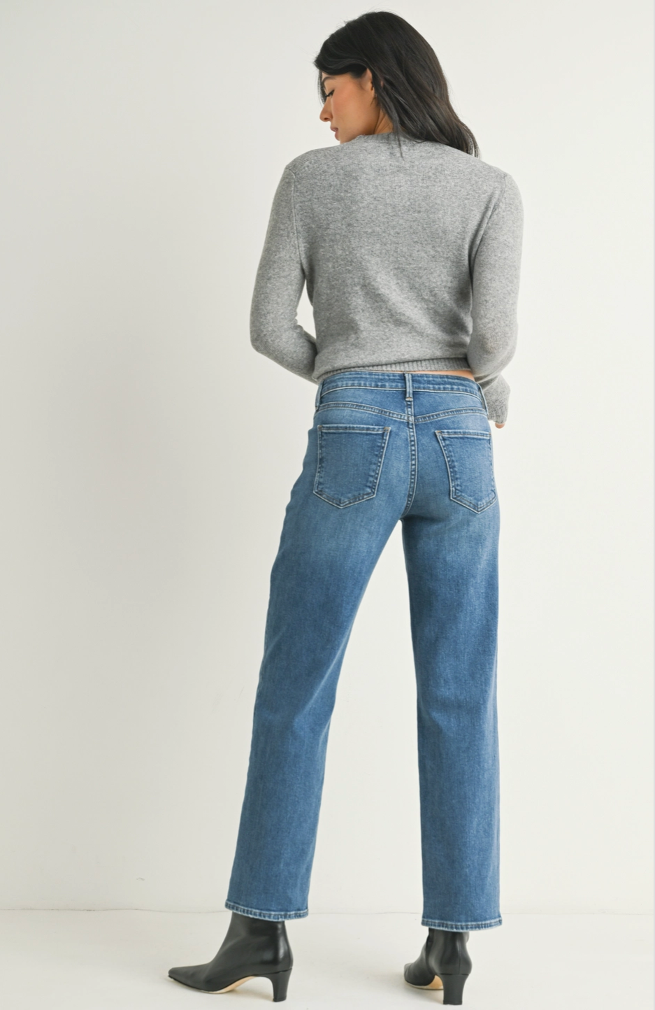 Medium Wash Stretchy Straight Jeans