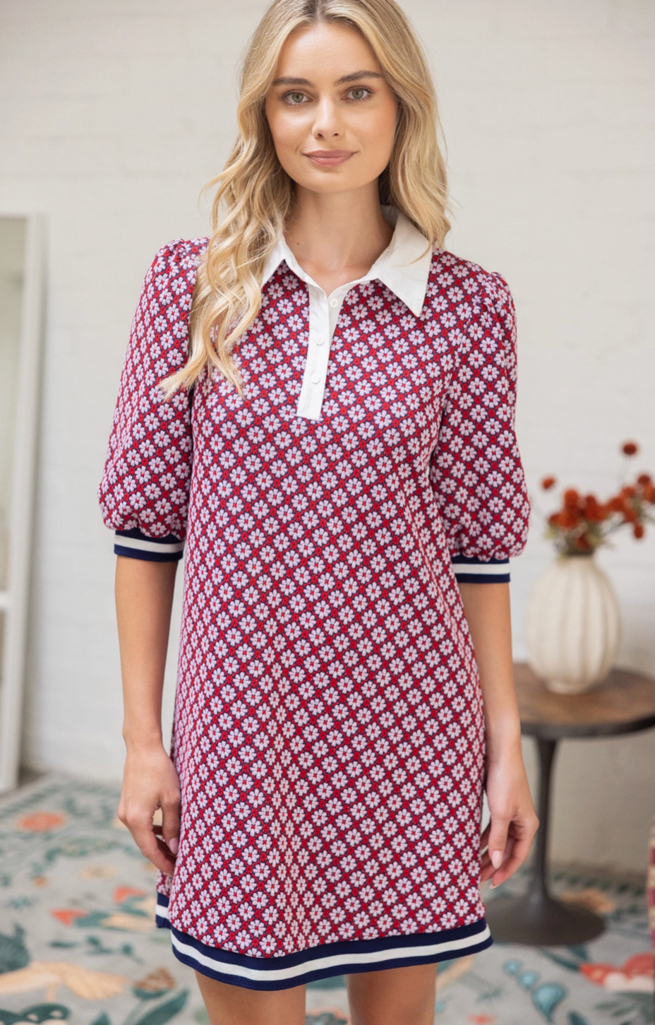 Textured Floral Dress