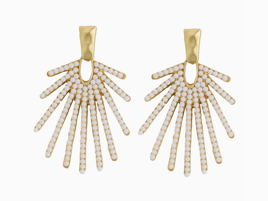 White Sunburst Earring