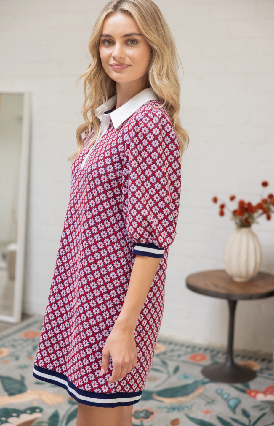 Textured Floral Dress