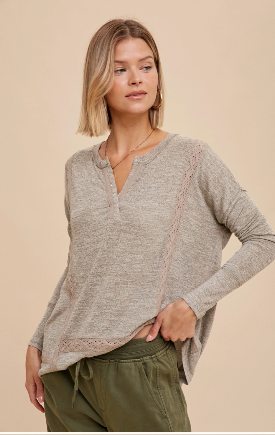 Henley Knit Top
