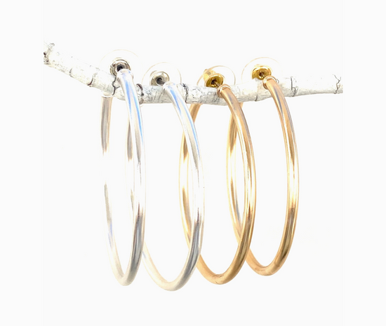2" Barrel Hoop Earrings