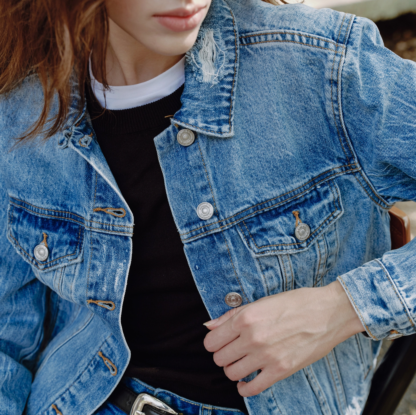 Distressed Denim Jacket