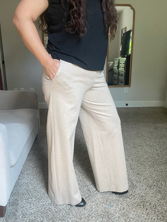 Oatmeal Wide Leg Pants