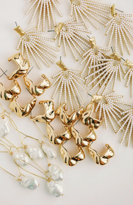 White Sunburst Earring